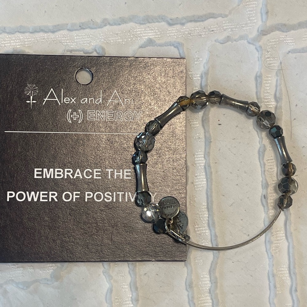 Alex and Ani Silver and Black Sparkle Bracelet